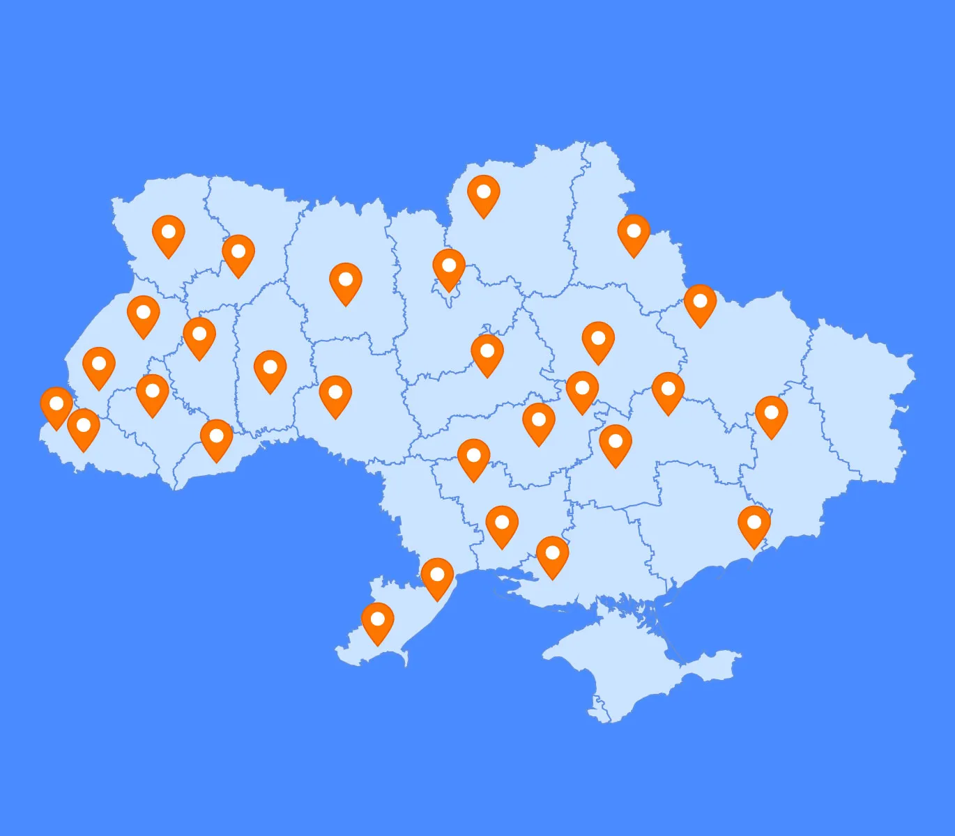 Мапа з локаціями, на яких є вай-фай реклама